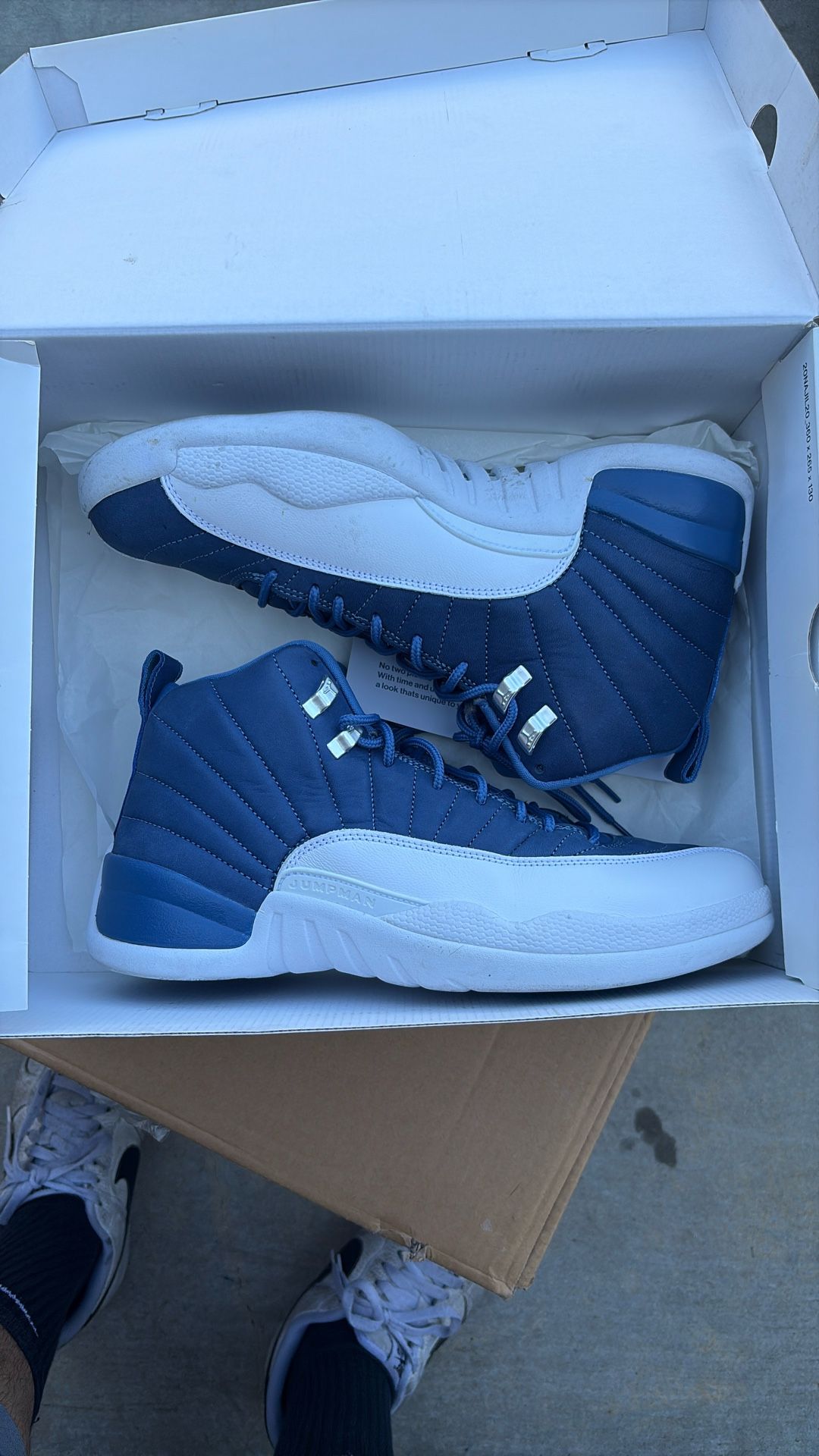 air jordan 12 retro stone blue/ legend blue