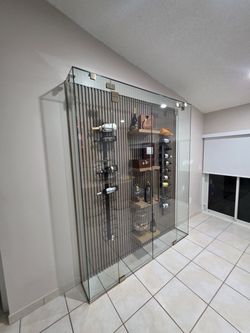 Glass wine cellar in all the measures