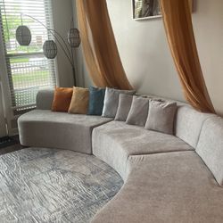 Light Grey Curved Sectionals