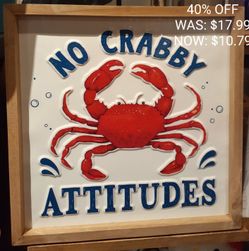 No Crabby Attitude Wall Decor

