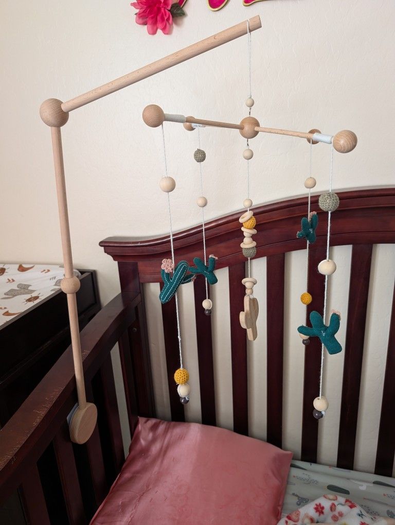 Cactus Baby Mobile And Holder