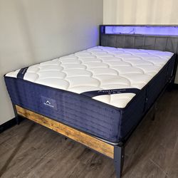 Full Size Platform Bed Set and Mattress