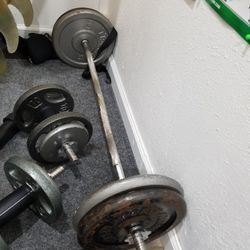 Ez Curl Bar With 100lbs