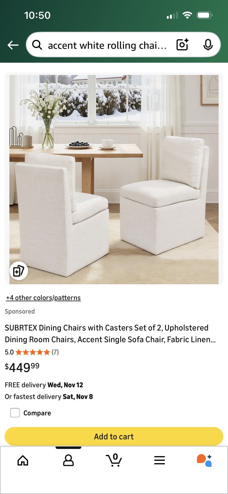 Accent Rolling Dining Chairs