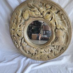 Round mirror 23" round carved style 
