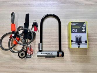 Bike lock and phone holder