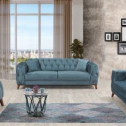 Joza Convertible Living Room Set Blue

