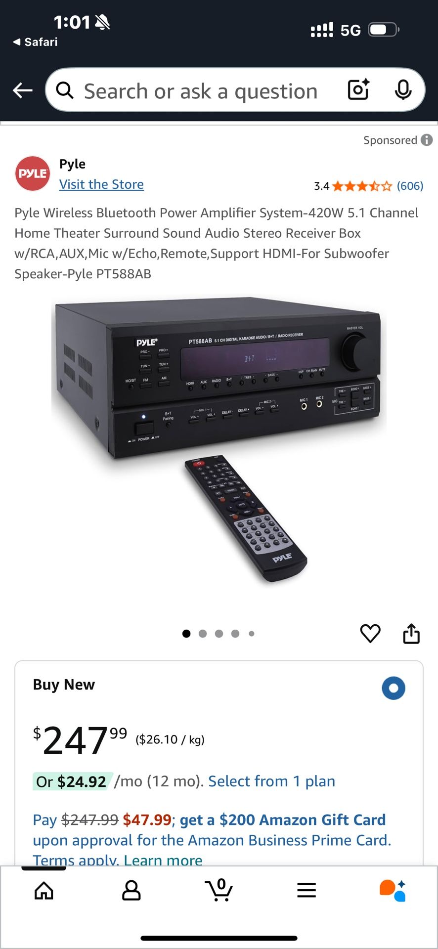 Pyle Wireless Bluetooth Power Amplifier System-420W 5.1 Channel Home Theater Surround Sound Audio Stereo Receiver Box w/RCA,AUX,Mic w/Echo,Remote,Supp