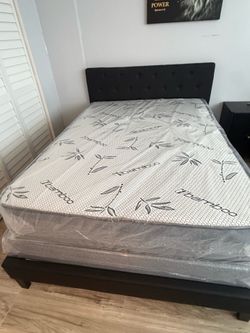 Full Size Bed Frames With Mattress Set All New Furniture Free Delivery Free Installed