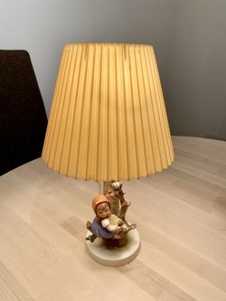 Authentic Hummel Girl with Bluebird Lamp