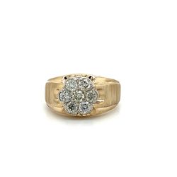 14kt Gold Mens Diamond Ring Round Cluster 1.1ctw Size 9 1/2 8.60grams 171478 15