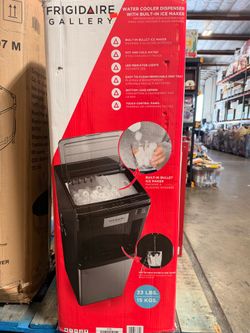 Frigidaire Gallery 2-in-1 Hot/Cold Water Cooler, Bottom Load, Built-In Bullet Ice Maker, Black Brand New in Box