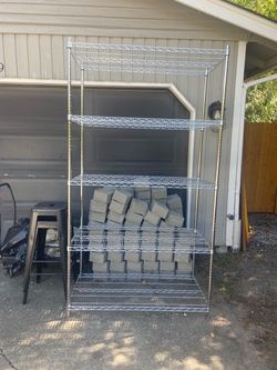 COMMERCIAL GRADE CHROME  STAINLESS  SHELVING
