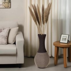 Rattan Woven Floor Vase – Country Rustic Home Décor