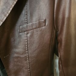 MEN'S BROWN LEATHER JACKET SIZE 42 R  BRAND NEW