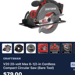 Craftsman cordless circular saw V20 $79 obo