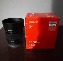 Sony E mount FE 50mm F 1.8 prime camera lens