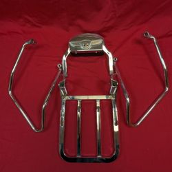Harley-Davidson Chrome Detachable Sissy Bar Backrest & Luggage Rack
