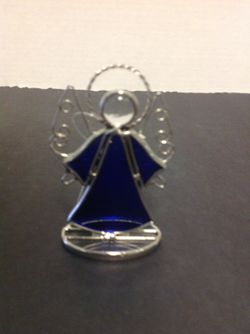 Small blue angle ornament
