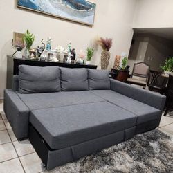 Sleeper Sofa Sectional Couch With Storage Like New In Perfect Condition 👌 FREE DELIVERY 🎈🚛🚚👌