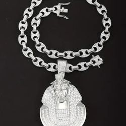 Egyptian Pharaoh Pendant/With 24" Bling Chain 🔗 🆕 
