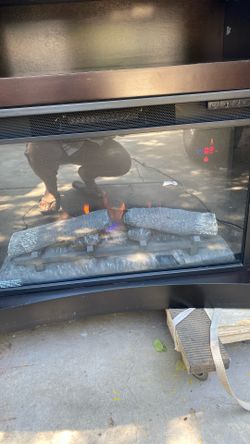 Chimenea Con Mueblé Para La Televisión 