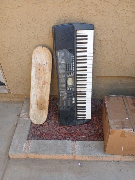 Casio Keyboard. And. Skate Board