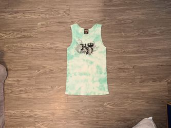 Vintage Harley Davidson Tye Dye Tank Top Women's Size XL Teal Y2K Motorcycle
