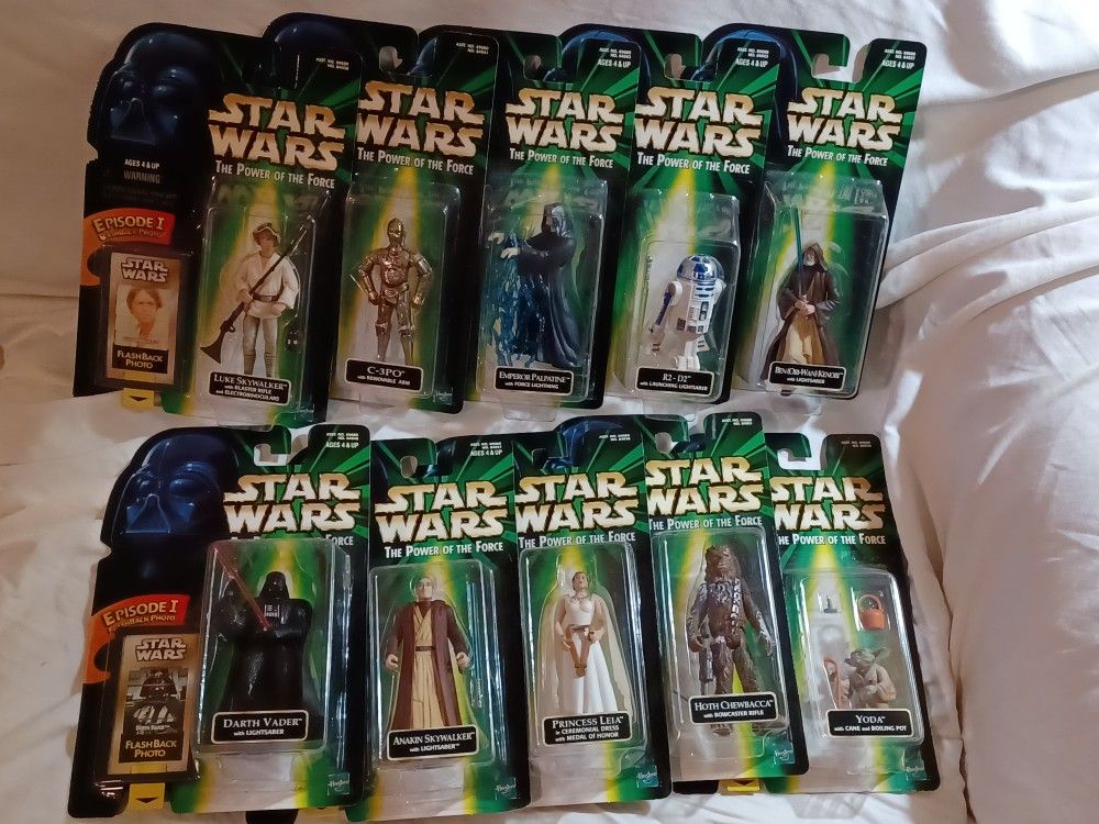 1998 Star Wars The Power Of The Force Figure Lot With Flashback Photos