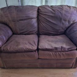 Genuine Leather Sleeper Sofa and Loveseat