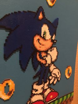 Perler Beads on canvas