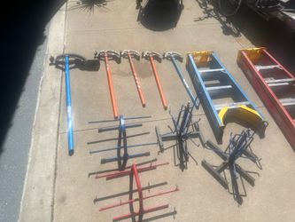 Ladders, pipe benders, conductor spoolers