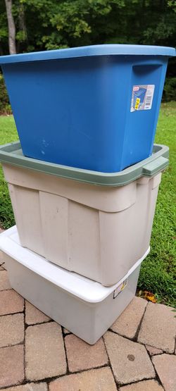 Assorted Storage Totes / Bins (Rubbermaid & Sterilite) - Lot of 3 with lids