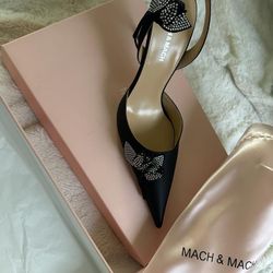 Mach & Mach - Black Wonder Tulip Sling Back 