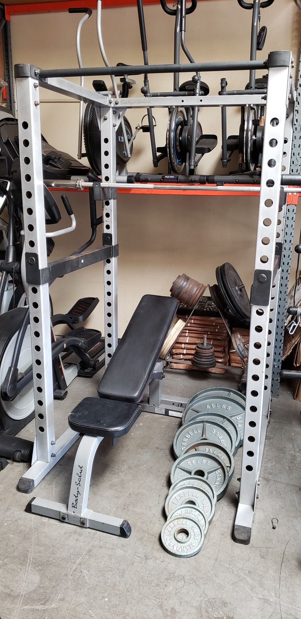 Body Solid squat rack/ powercage/ bench press