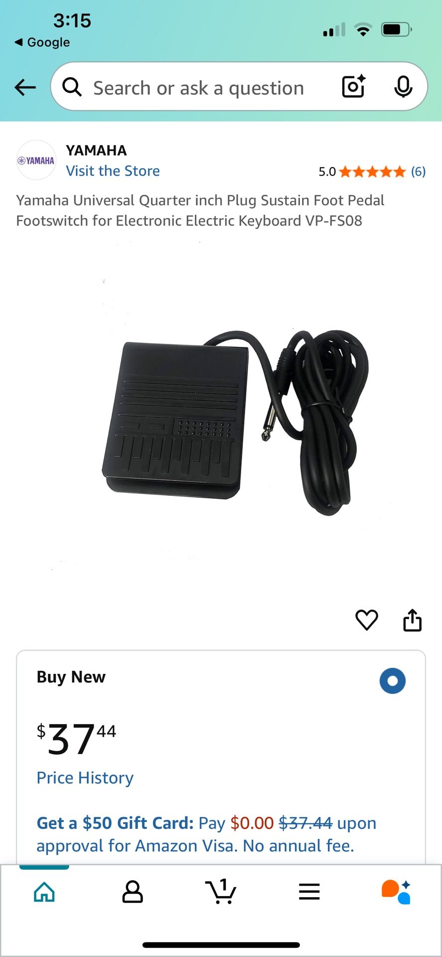 Foot pedal for keyboard