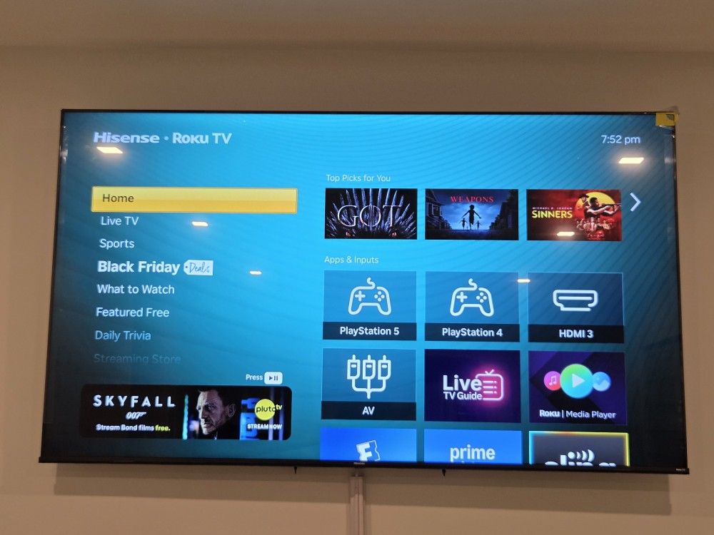 75 Roku Flat Screen Practically Brand New