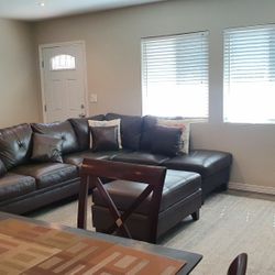 Brown Leather Couch -real Leather