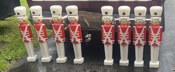 Vintage 1987 Union Products Christmas Holiday Blow Mold Toy Soldier 30"