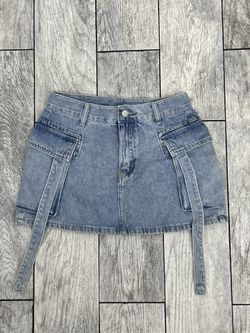 Y2K Street Flap Pocket Denim Cargo Skirt
