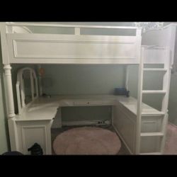 Pottery Barn Loft Bed Teen Desk White And Vanity