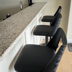 3 Adjustable Black Bar / Counter Stools