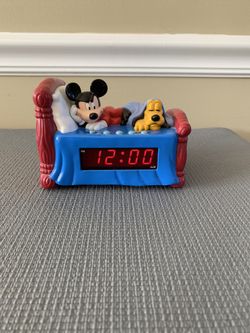 Vintage Westclox Mickey Mouse And Pluto Digital Alarm Clock
