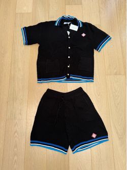 Casablanca Black knitted shorts and shirt set