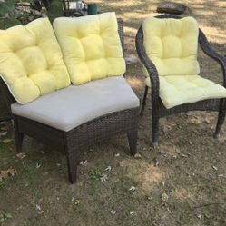 Vinyl Patio Bench And Chair