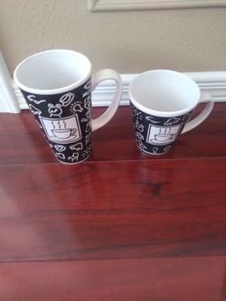 Coffee cups $2 each or $3 for both