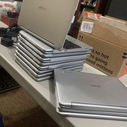 Asus Chromebook Lot 9 Computers With 7 Chargers 