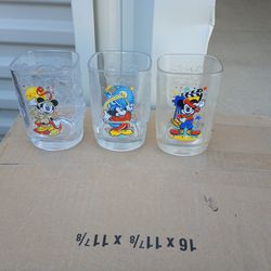 Mickey Mouse Set Of 3  Glass