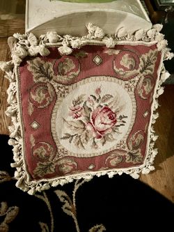 Vintage Needlepoint Pillow