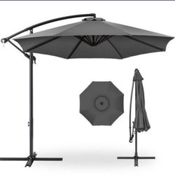 10 ft. Aluminum Offset Round Cantilever Patio Umbrella with Easy Tilt Adjustment